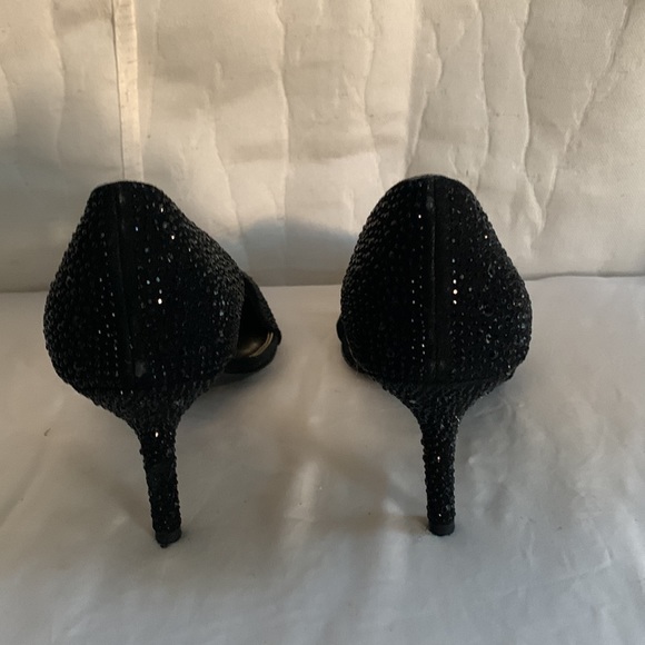 Coach Black Stones Embellished Pointy Toe D’orsay Party Pumps 11 - Picture 4 of 7